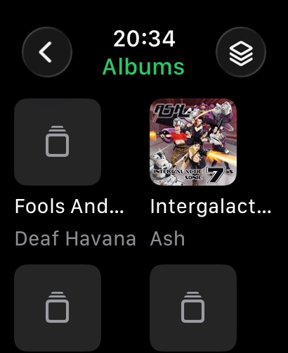 Synced album grid on the Watch